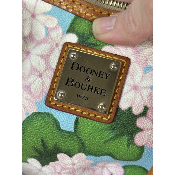 Dooney & Bourke Satchel Bag Shoulder Pink Blue Green Floral Hydrangea Print - Picture 12 of 14